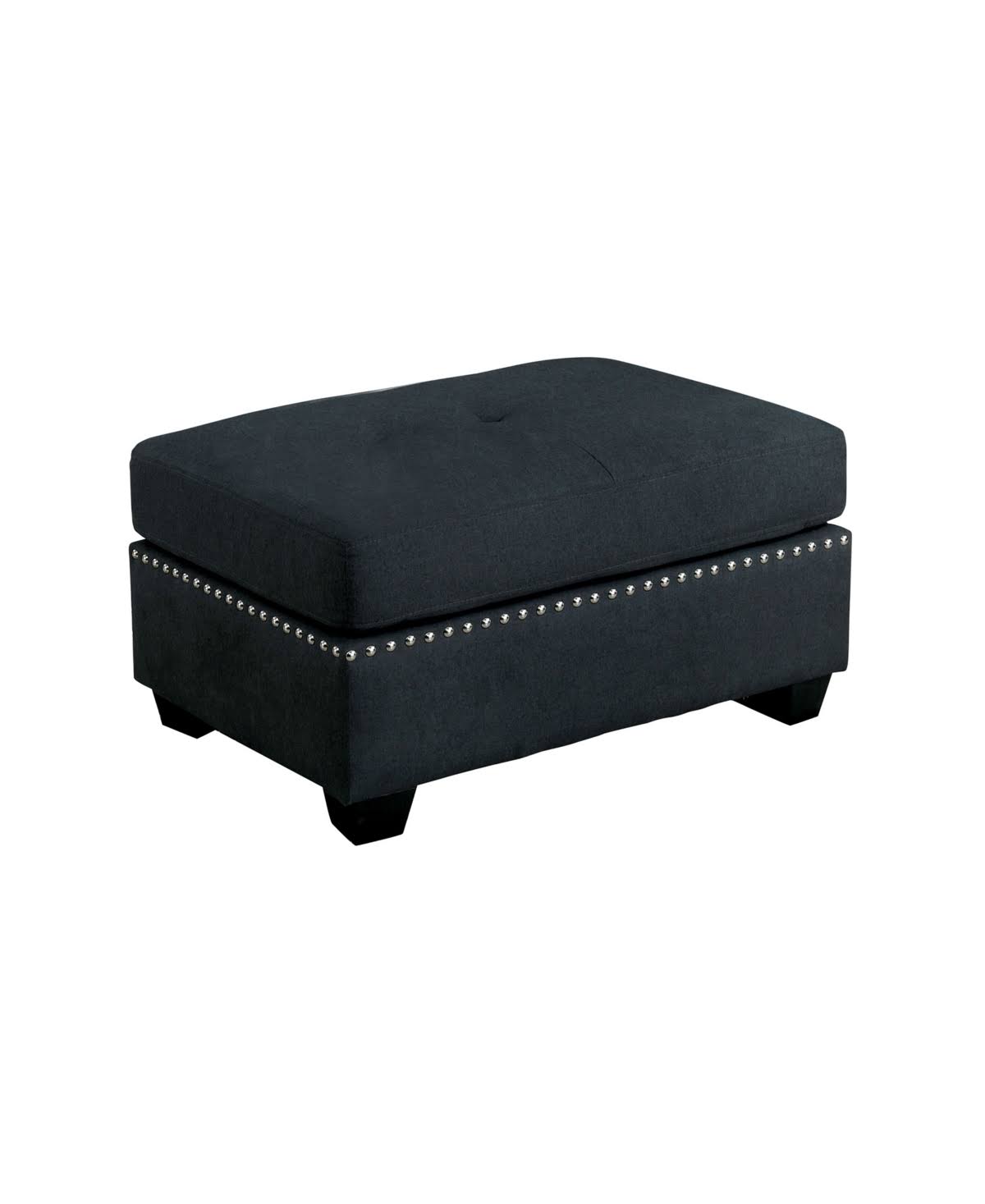 Gray Nailhead Trim Ottoman B61944