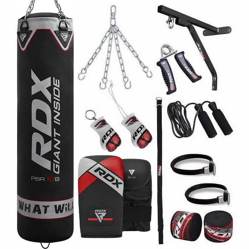 5ft Black Boxing Punch Bag & Mitts Cardio Workout Kit P80441