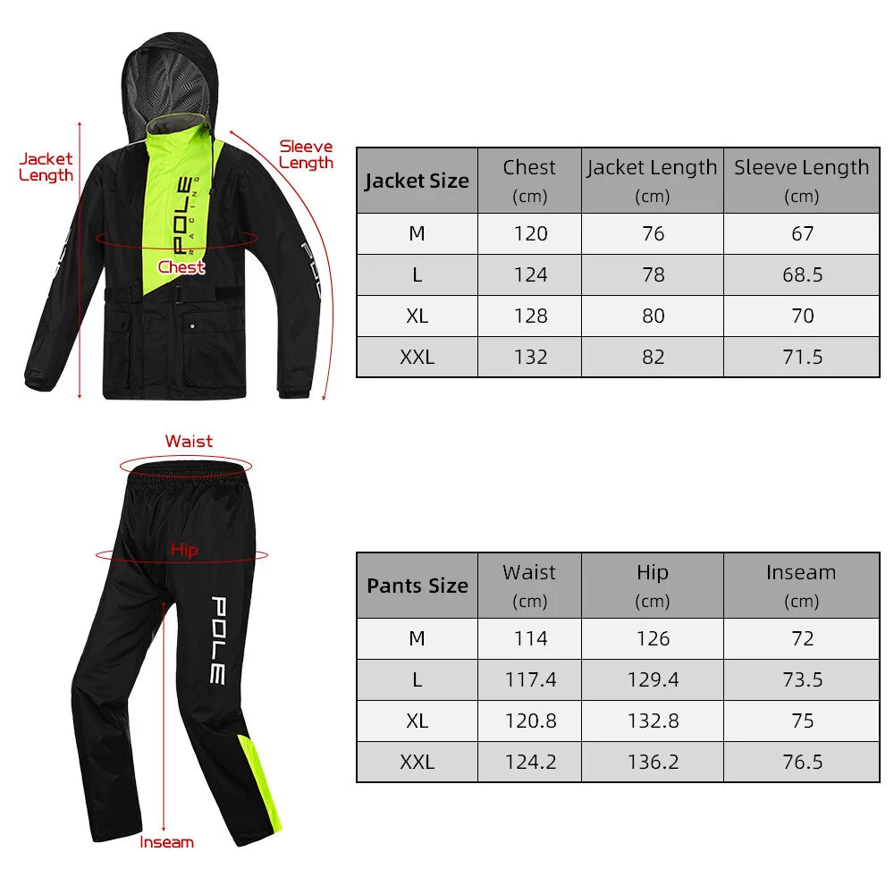Men Waterproof Breathable Rain Suit Jacket and Pants U84494