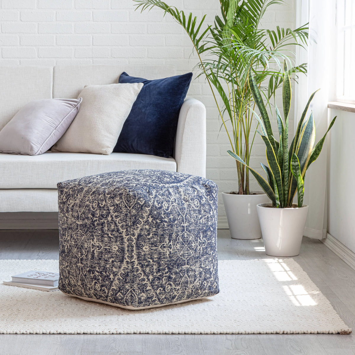 Polyester Square Poufs I50007