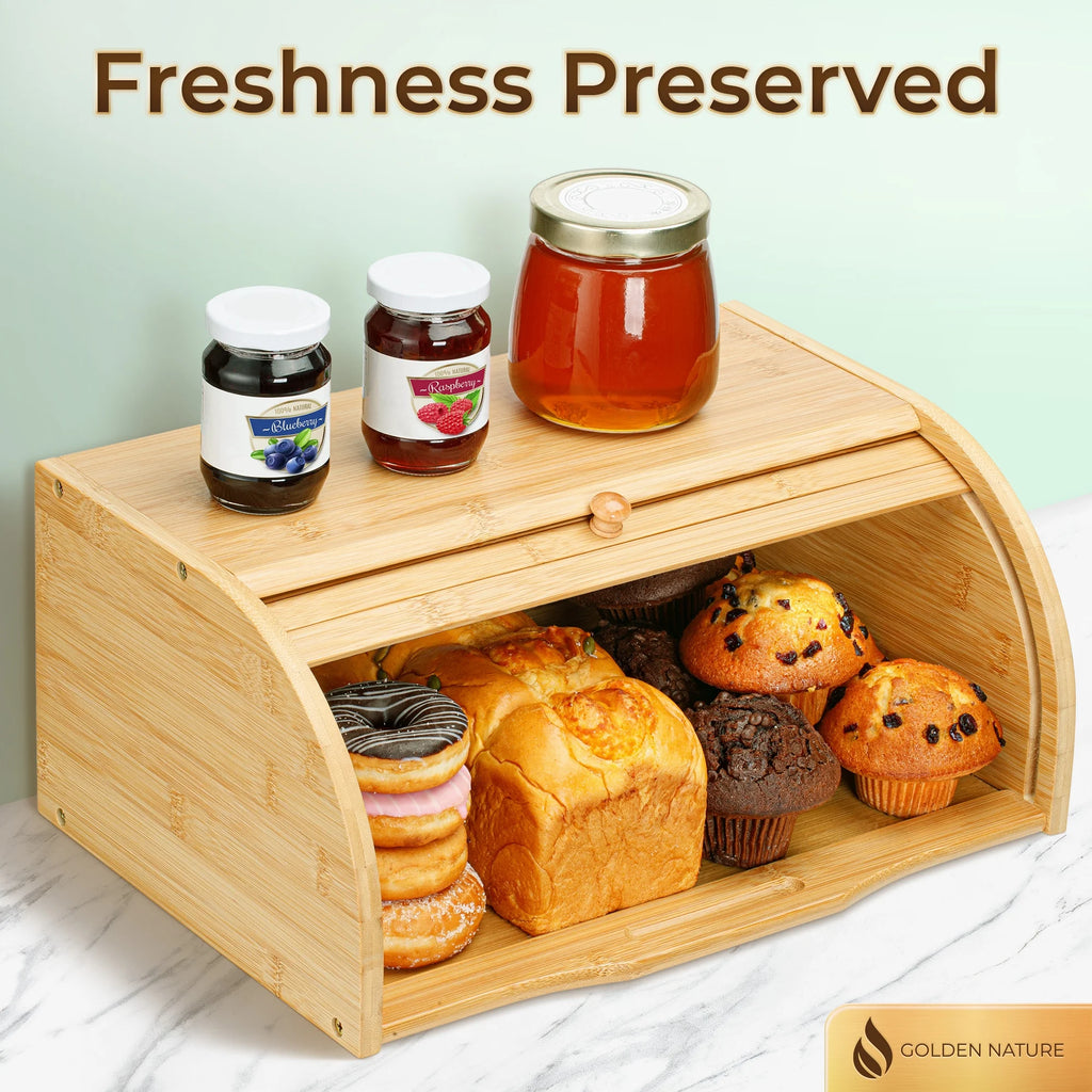 Large Bamboo Bread Box U94455