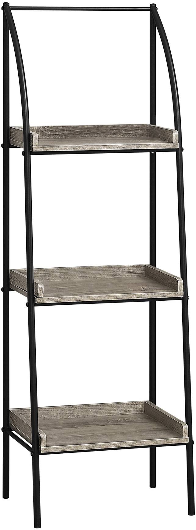 Dark Taupe Black Metal Bookcase A287