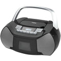 Portable CD Cassette Boombox Silver Black Q247347