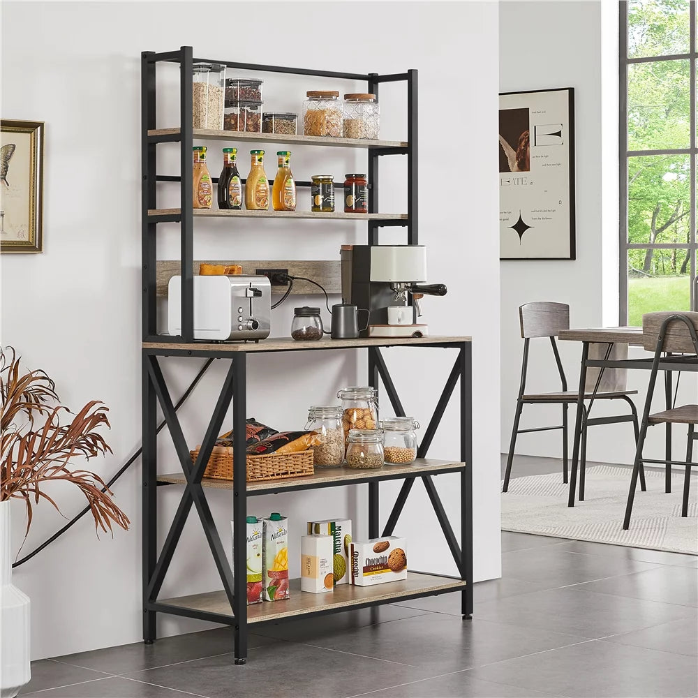 5-Tier Kitchen Baker's Rack with Hutch X463285