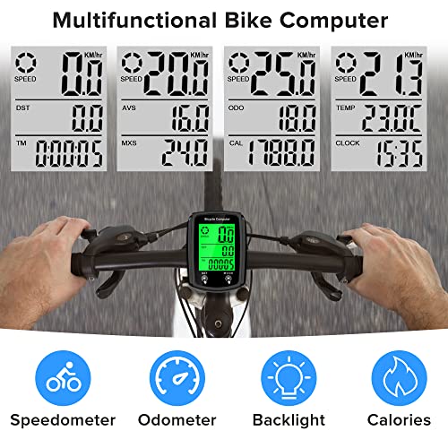 Wired Bike Speedometer with LCD Display A40491