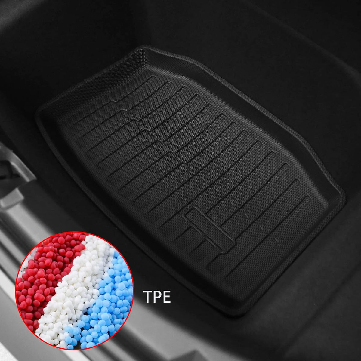 Cargo Liners Storage Frunk Mat All Weather Front Trunk Mats TPE Floor Mats Set of 6 Z38298