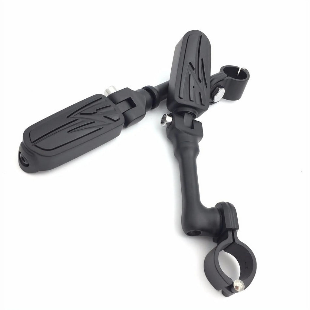 Black Angled Mounting Kit Foot Peg for Bike with 1.25" Front Engine Guard Frame Tube K15389