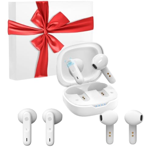 Rechargeable Noise Cancelling Hearing Amplifiers with Portable Charging Case (White) S4905