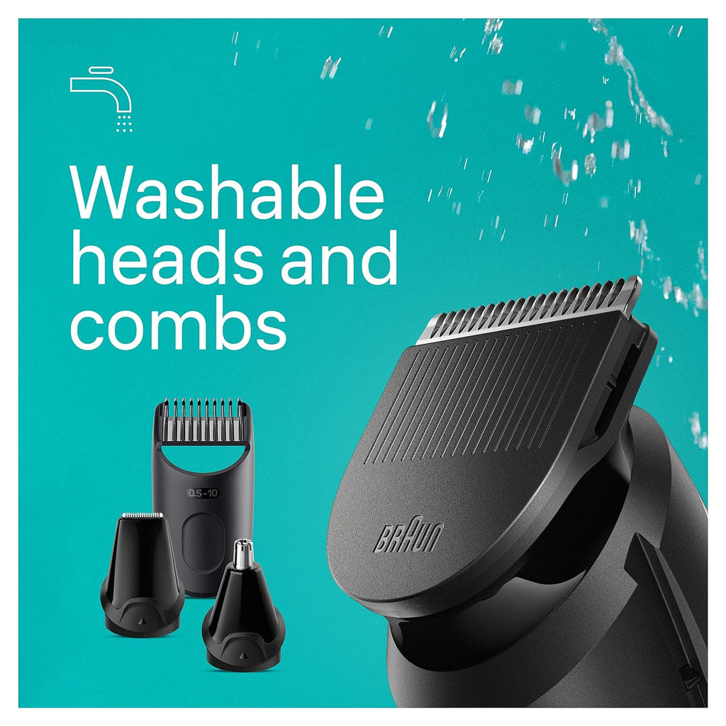 5-in-1 Trimmer for Men with Beard Trimmer, Ear & Nose Trimmer, Hair Clippers, Black H454