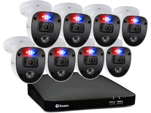 8 Channel 8 Cameras Wired Surveillance DVR Cctv 1080p Full HD 1TB Hdd Color Night Vision Security Camera System H3985