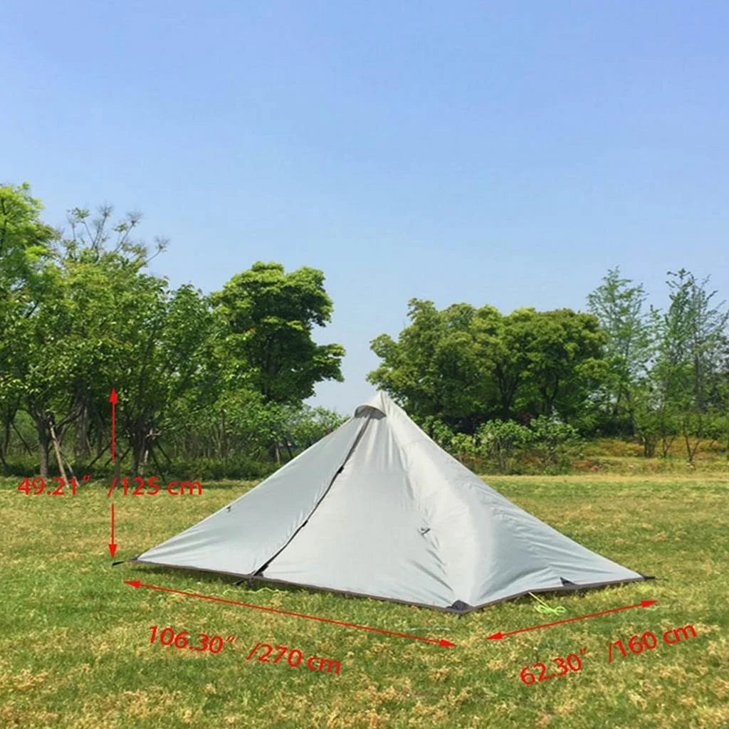 Gray White Waterproof Camping Tent U3975