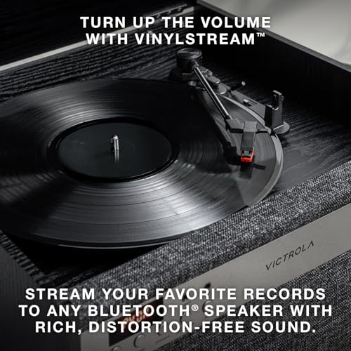 6-in-1 Turntable with CD & Cassette Player, Bluetooth, Walnut T3503