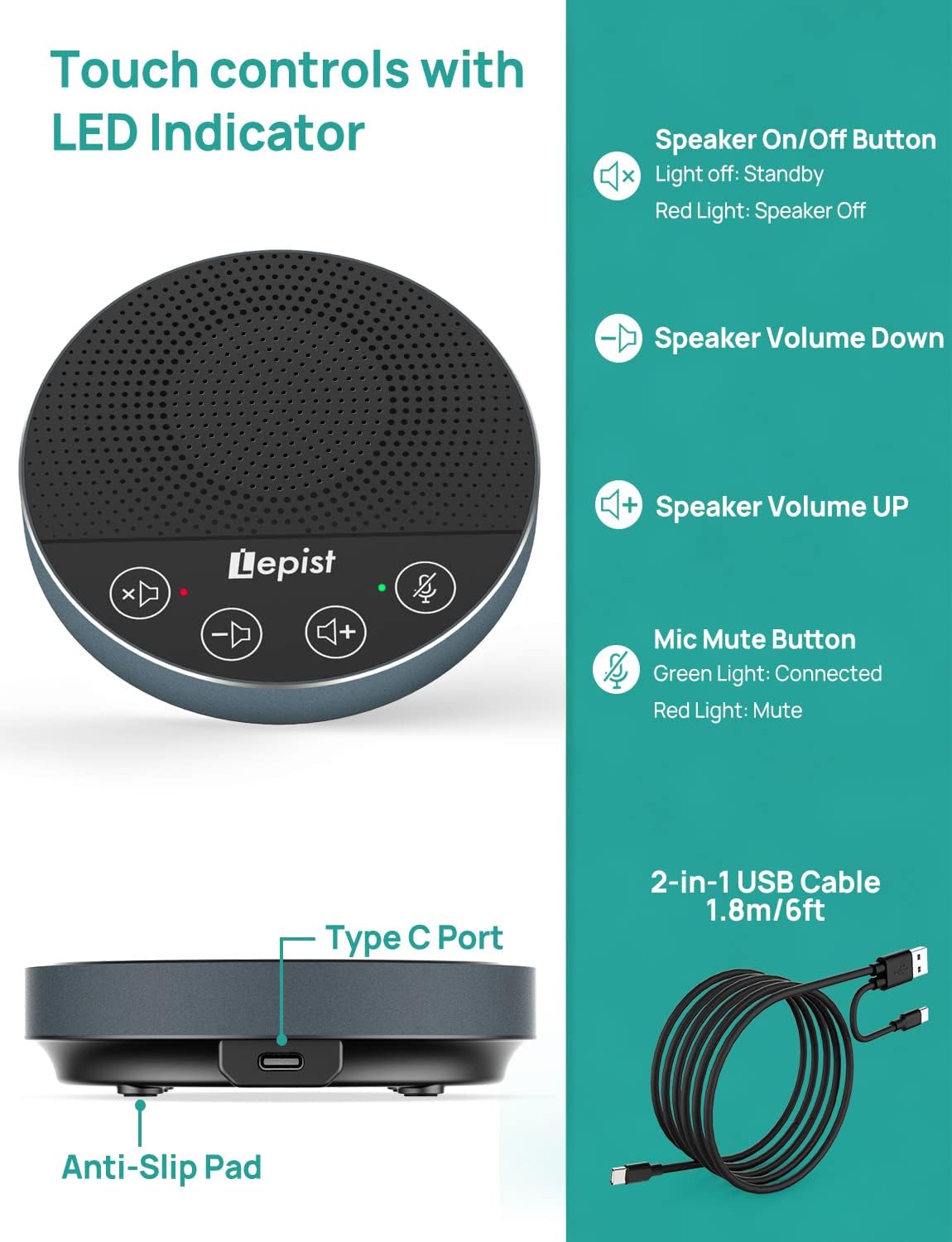 USB Speakerphone with Microphone R51714