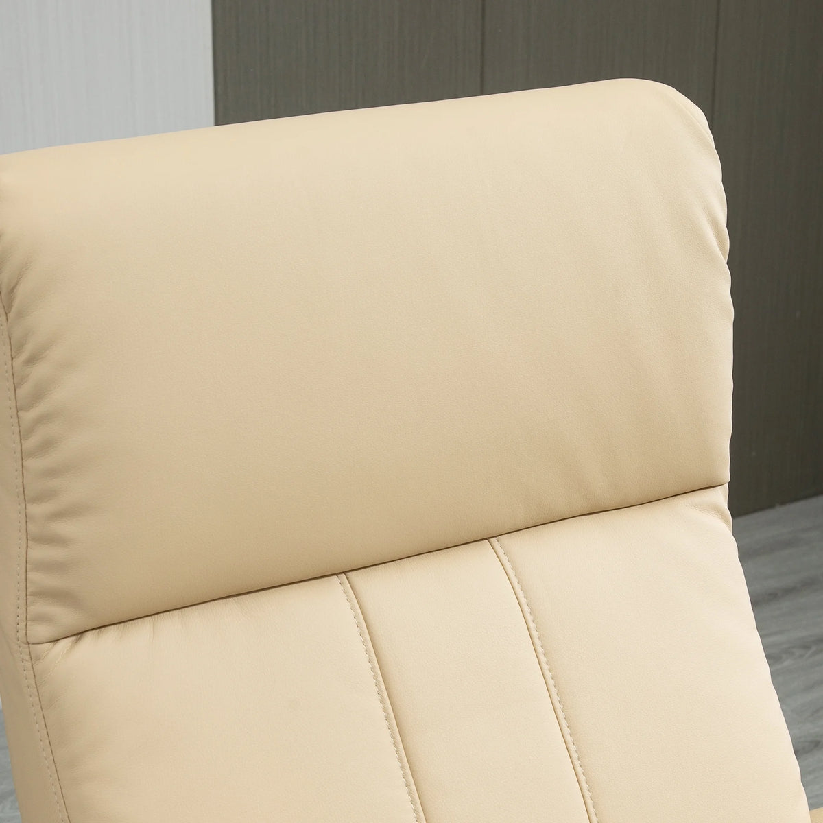 Beige Electric Faux Leather Recliner Chair with Ottoman D109556