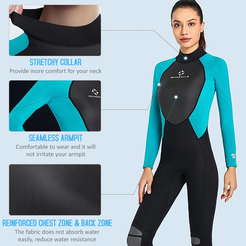3mm Women Neoprene Full Body Diving Suit L10562