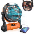 Camping Fan with Light, Portable USB Rechargeable Fan, Orange Z4461