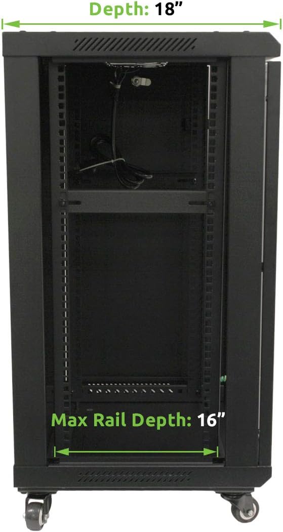 15U Wall Mount Network Server Cabinet Rack Glass Door Lock with Shelves E857