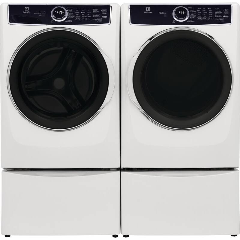 White Laundry Pedestal with Storage Drawer T7687