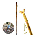 Natural Wood Walking Stick with Steel Spike and Metal-Reinforced Tip Cover, 55" H7254