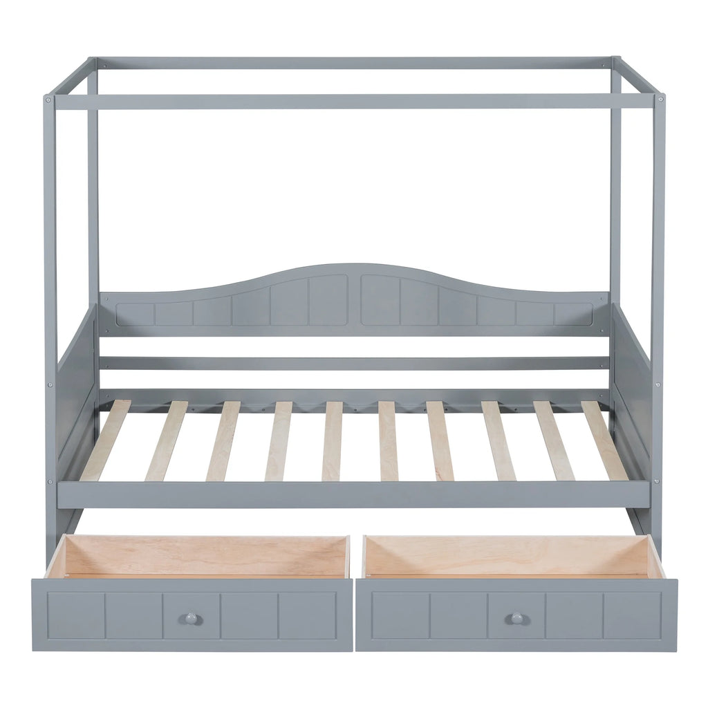 Twin Size Canopy Day Bed with 2 Drawers F67035