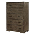 5 Drawer Contemporary Wood Chest in Graphite Gray Y3042