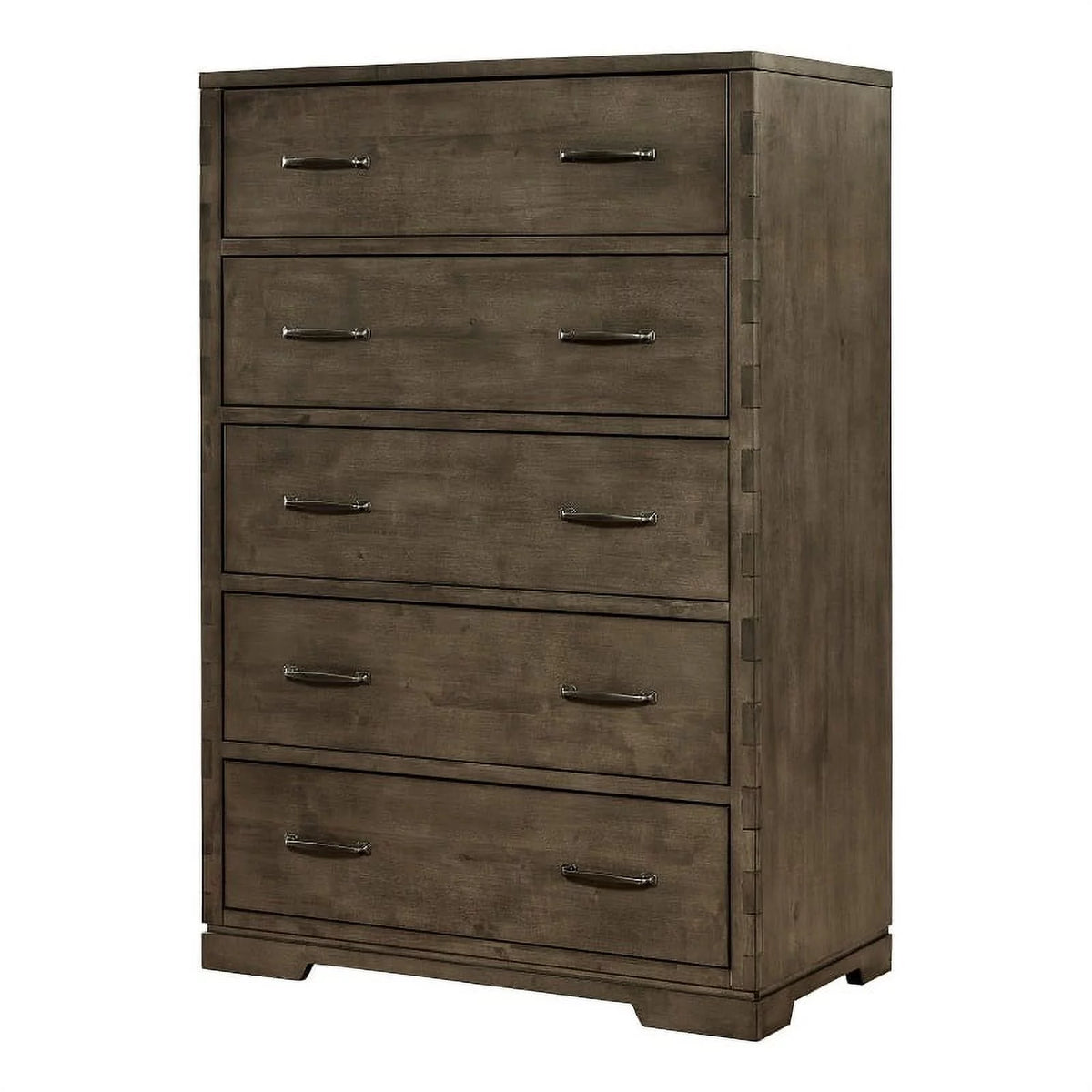 5 Drawer Contemporary Wood Chest in Graphite Gray Y3042