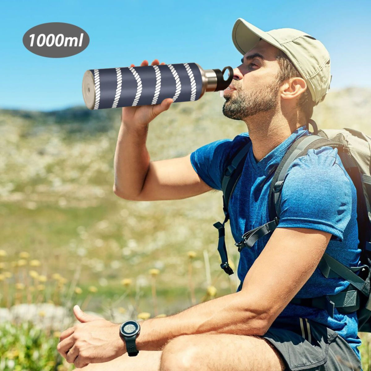 20 OZ Stainless Steel Vacuum Insulated Water Bottle with Straw Lid V243330