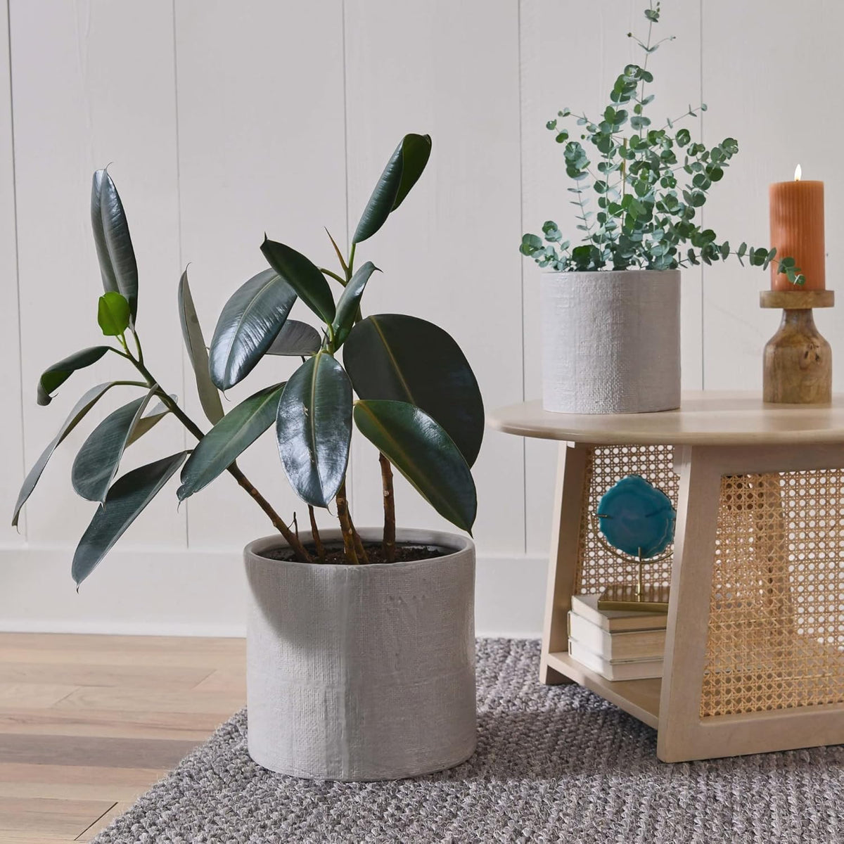 Natural Cane and Solid Mango Wood Round Coffee Table D23684