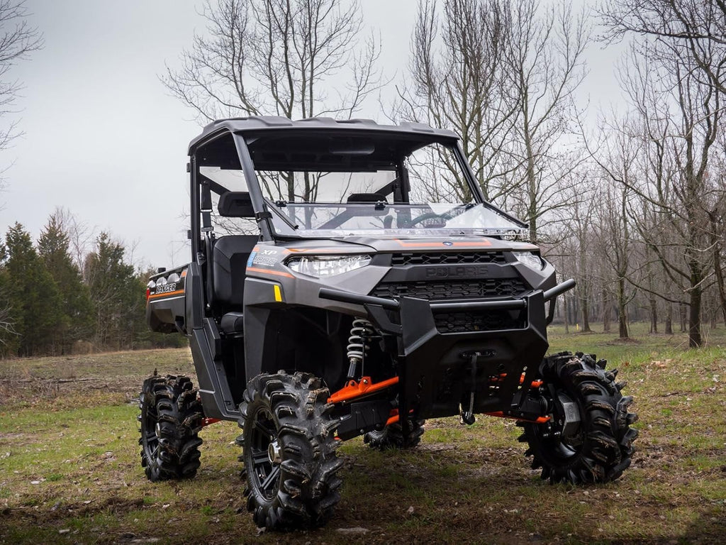 Scratch Resistant Flip / Fold Down 2-in-1 Windshield for Polaris Ranger XP 1000, 1/4 Thick Polycarbonate F1337