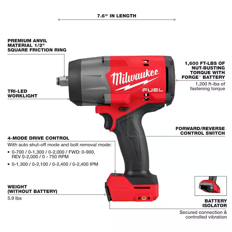 18V Lithium-Ion Brushless Cordless 1/2 in. Impact Wrench M5239