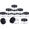 12 Pack Clear Plastic Storage Jars with Lids (8 Ounce, White) G574