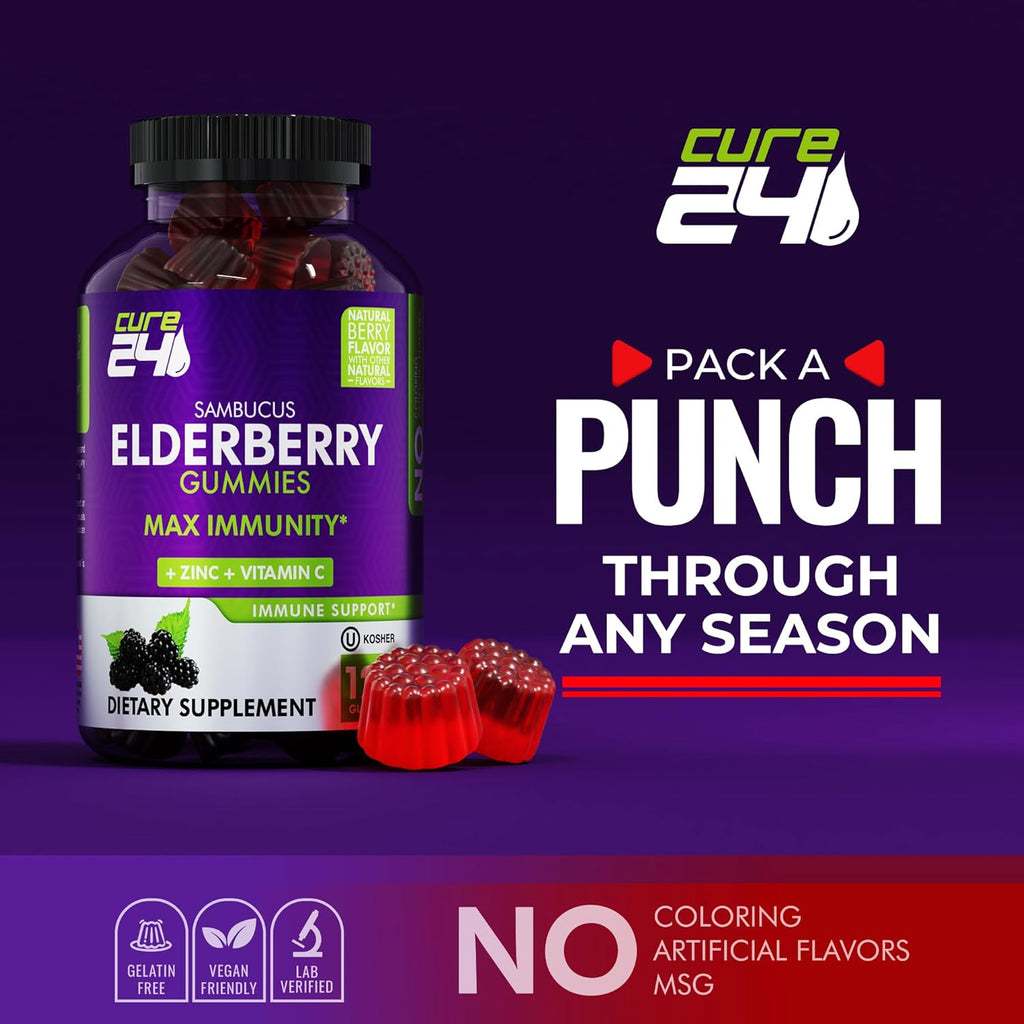 Elderberry Gummies with Vitamin C and Zinc 120 Count L6818