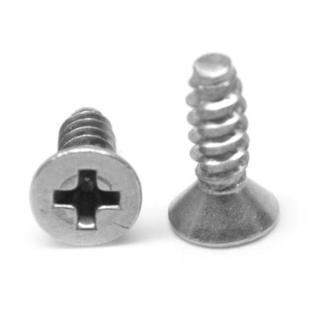 #4-24 x 5/8 Phillips Flat Head Sheet Metal Screw Stainless Steel 18-8 Pk 5000 X46729