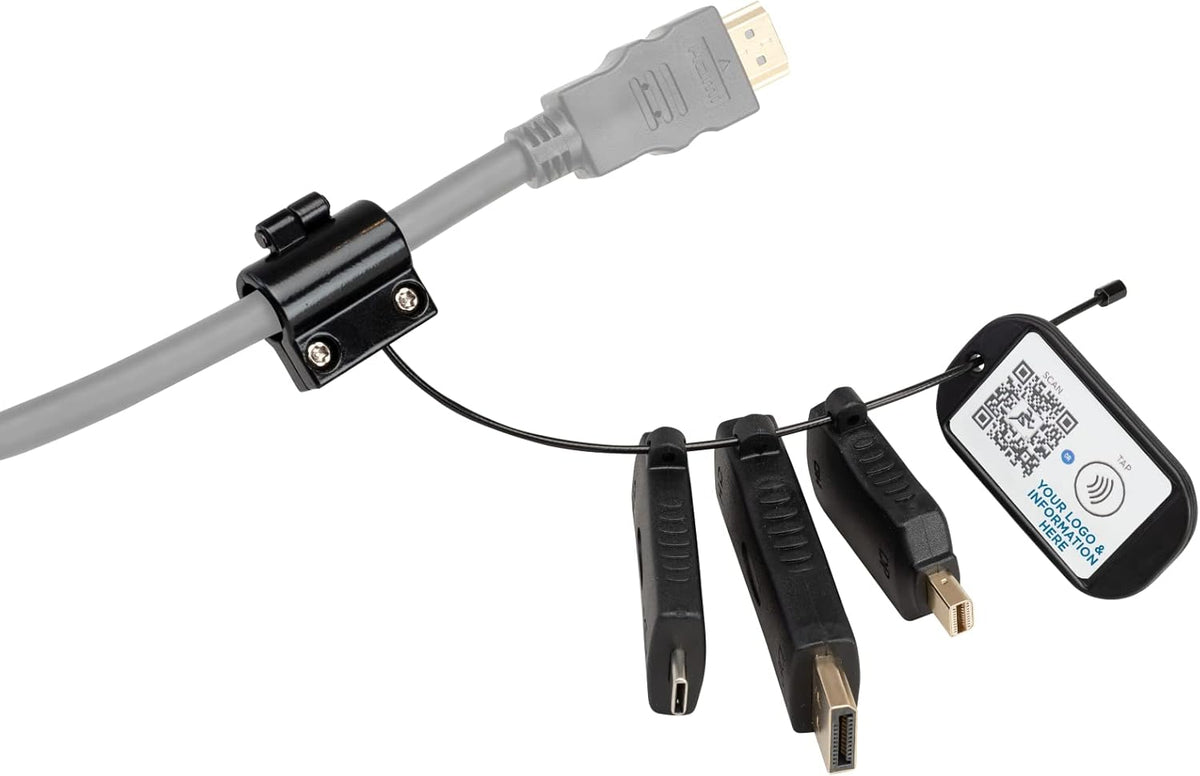 2.0 HDMI Adapter Ring with USB-C, DisplayPort & Mini DisplayPort Pigtail Adapters with Security Cable E320