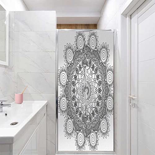 35.4 inch x 78.7 inch Black and White Glass Privacy Sticker L6418