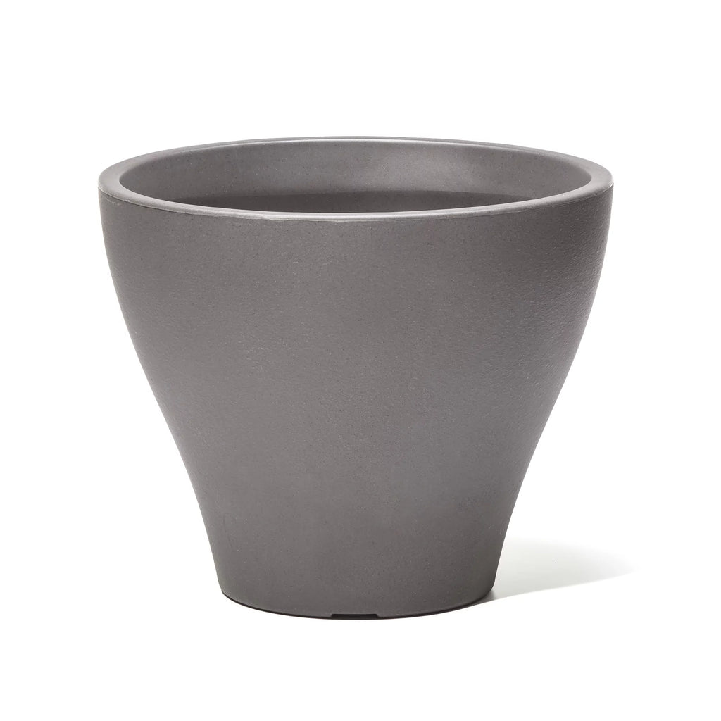 Dark Cedar Round Indoor Outdoor Plastic Planter and Pot D241351