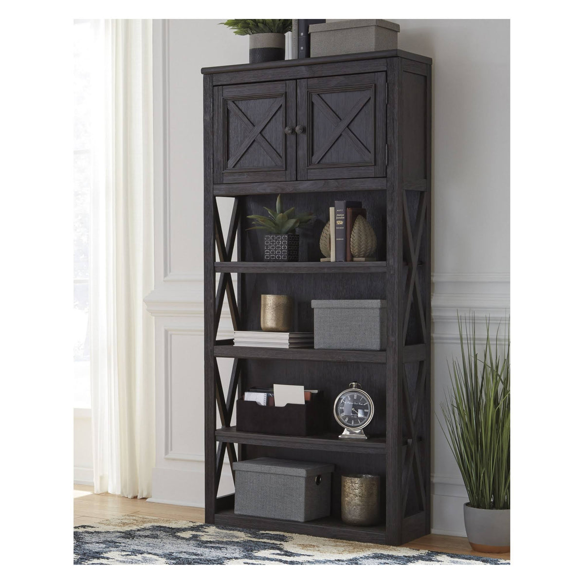 Black Large Bookcase C1434