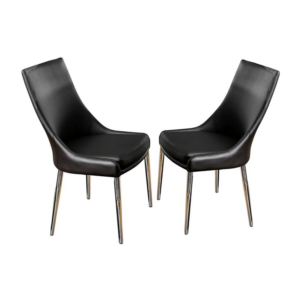 Faux Leather Dining Chair in Black (Set of 2) B67980