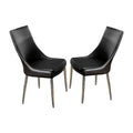 Faux Leather Dining Chair in Black (Set of 2) B67980
