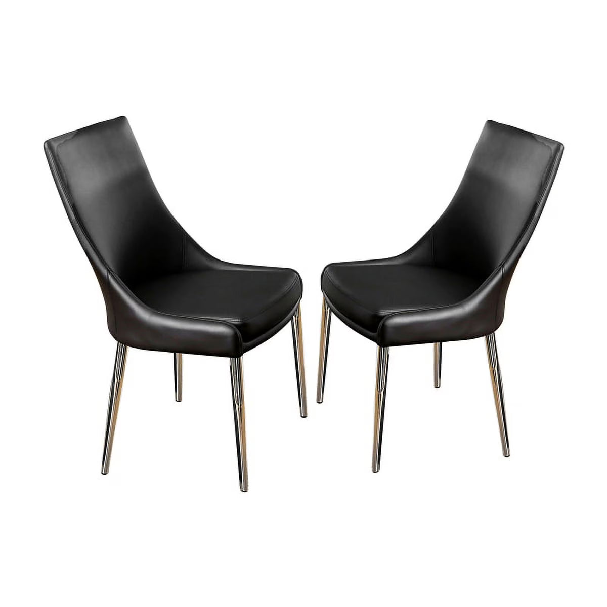 Faux Leather Dining Chair in Black (Set of 2) B67980