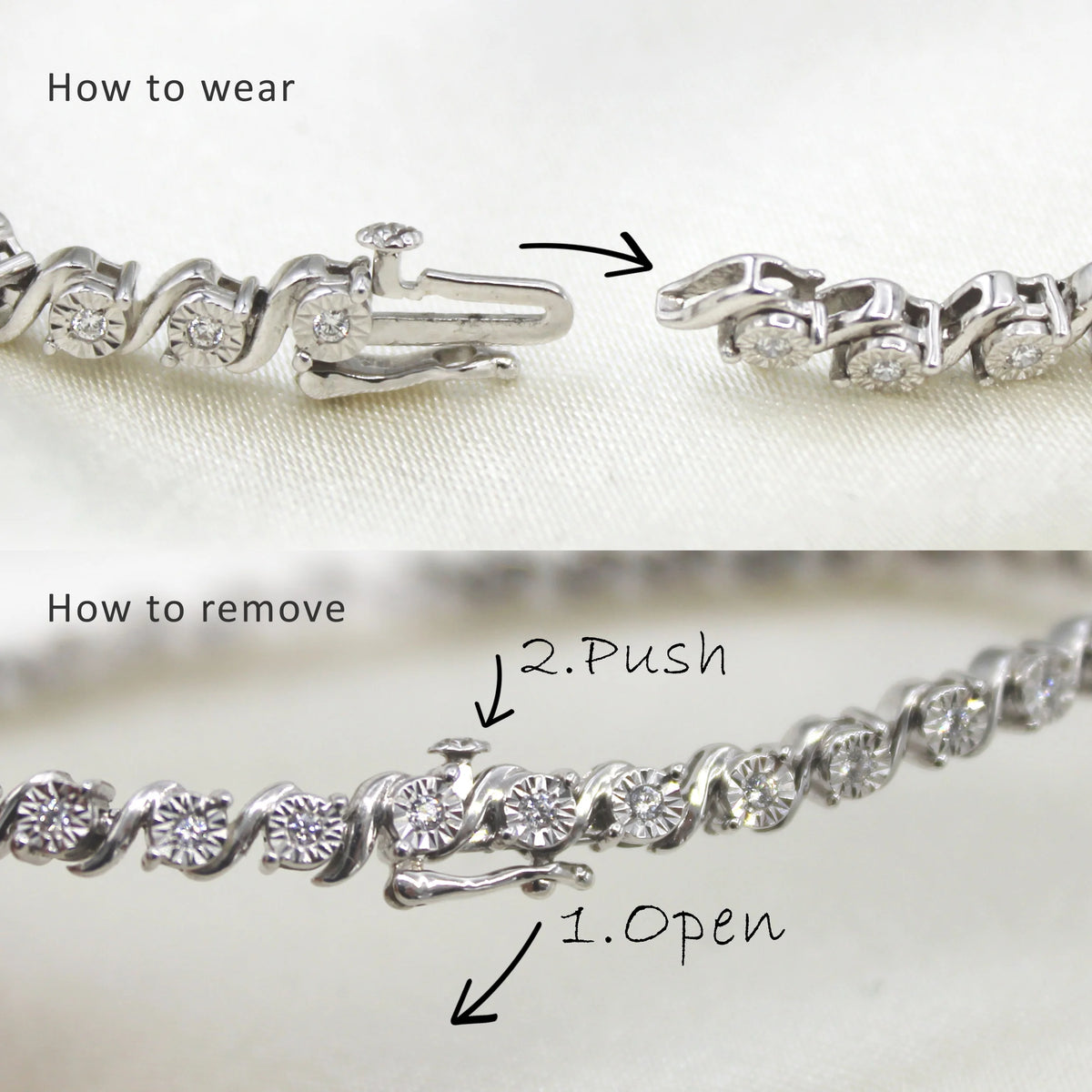 1/3 Carat tw Natural Diamond Tennis Bracelet in 925 Sterling Silver (7 Inches) J962471