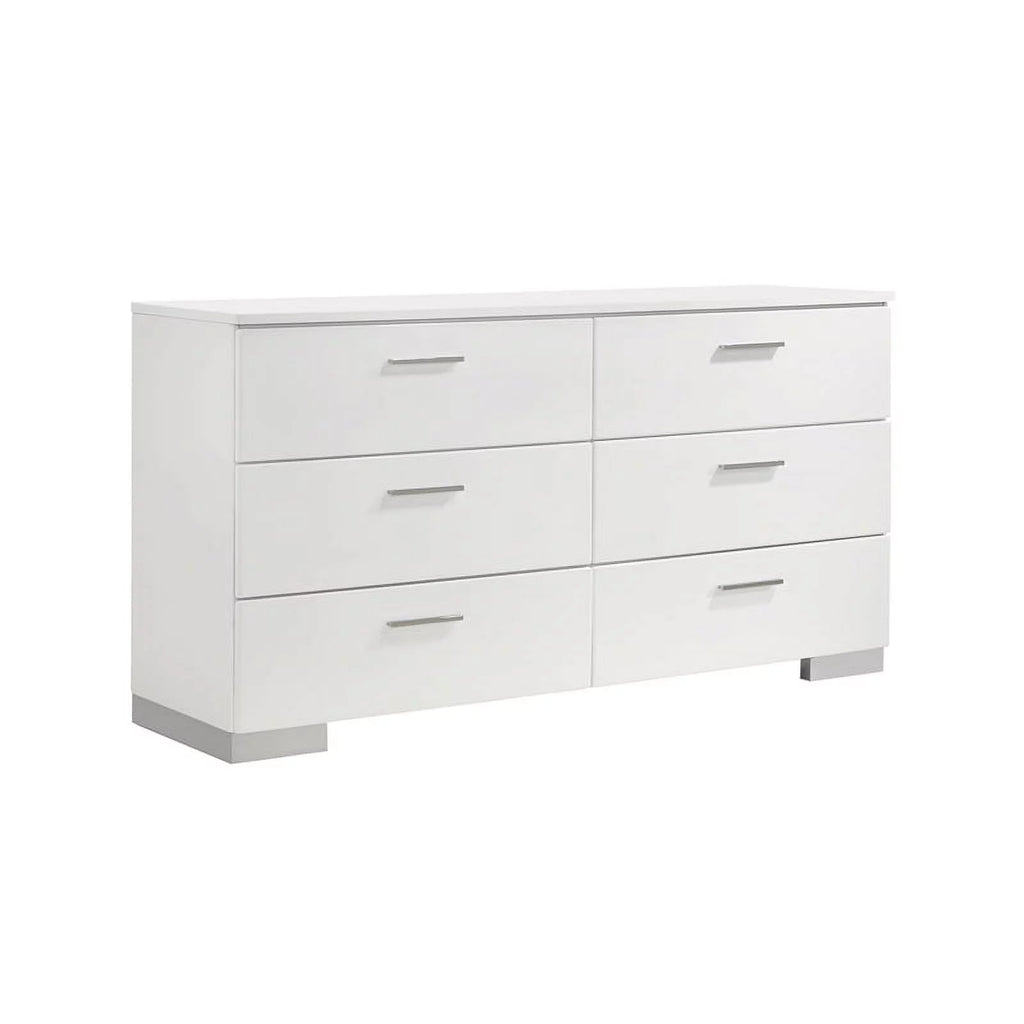 Queen Bedroom Set Glossy White A4066
