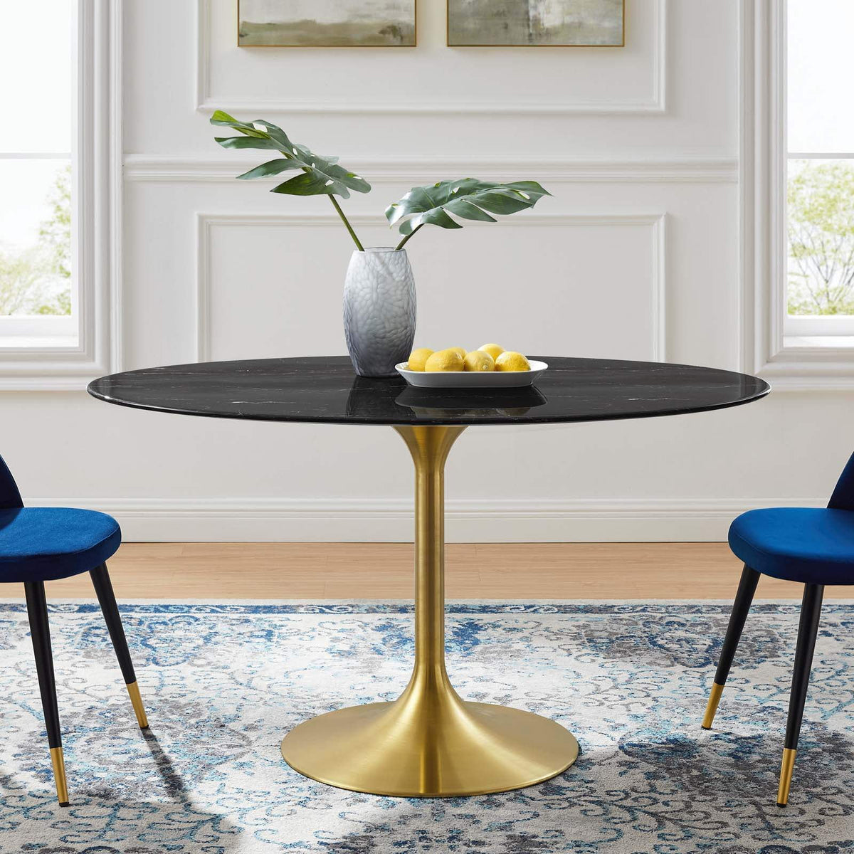 54" Oval Artificial Marble Dining Table J72704