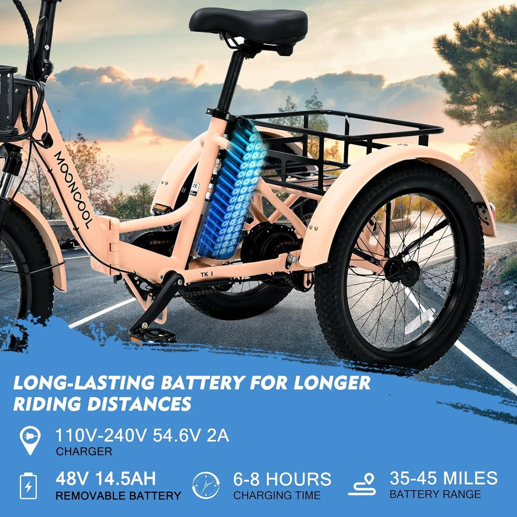 24/26 Electric Tricycle 350W 36V 7 Speeds with Large Basket C34440