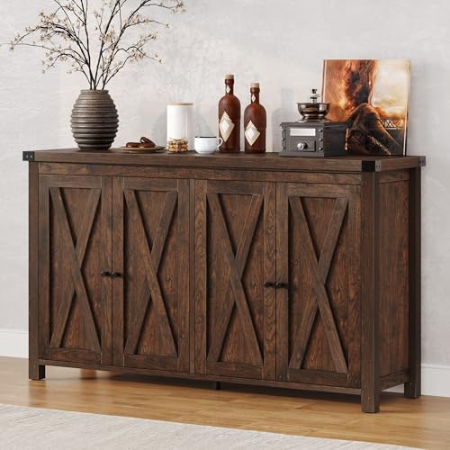 Oak Sideboard Buffet Cabinet with Storage and Doors L53618