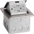 Pop Up Countertop Box with 15A Power and 2 USB Receptacle, Stainless Steel W822628
