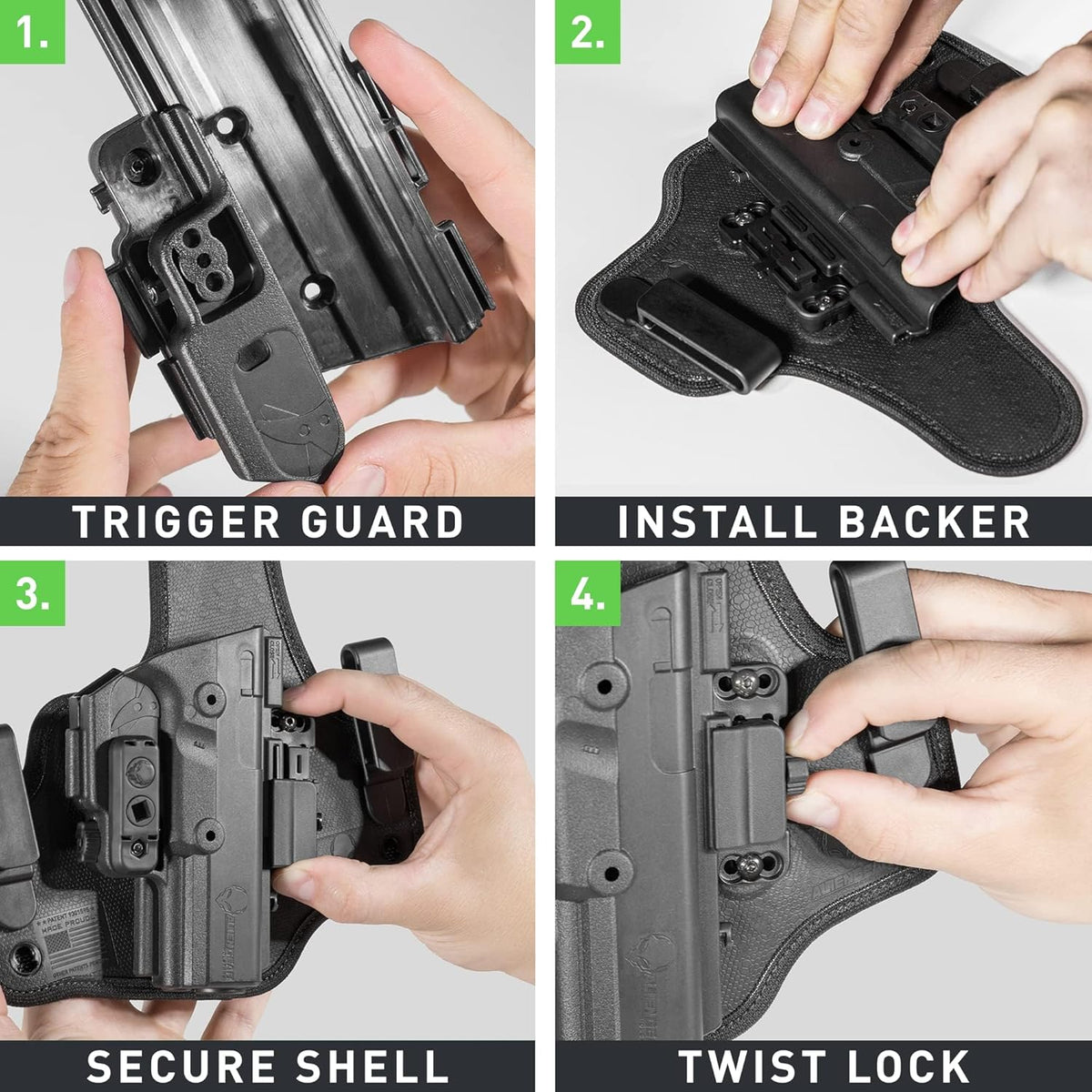 4 in 1 Holster - IWB, Appendix, OWB Paddle, OWB Belt Slide - Right Hand Draw Q4207