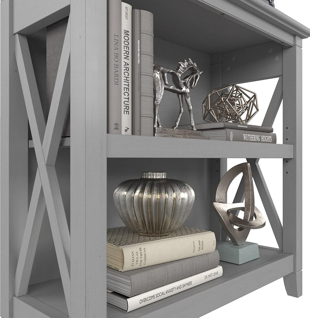 2 Shelf Bookcase in Cape Cod Gray S8415