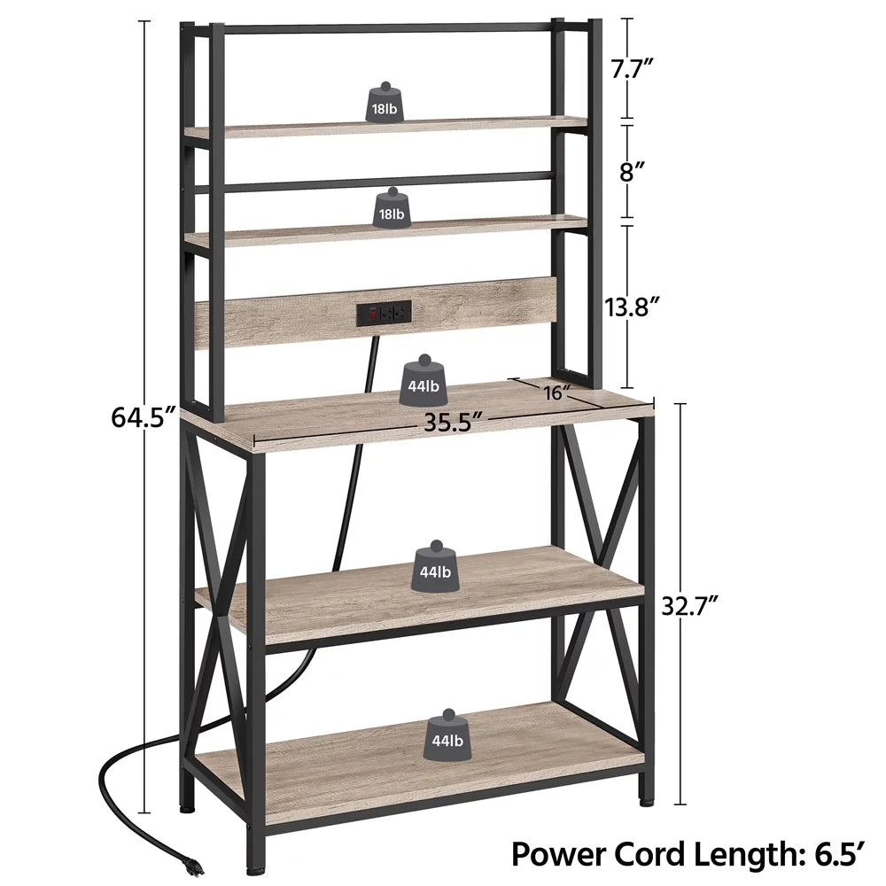 5-Tier Kitchen Baker's Rack with Hutch X463285