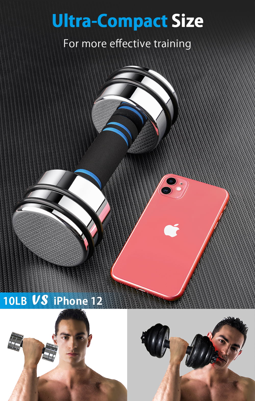 Adjustable Dumbbells Pair Steel Weight Set with Foam Handle F27241